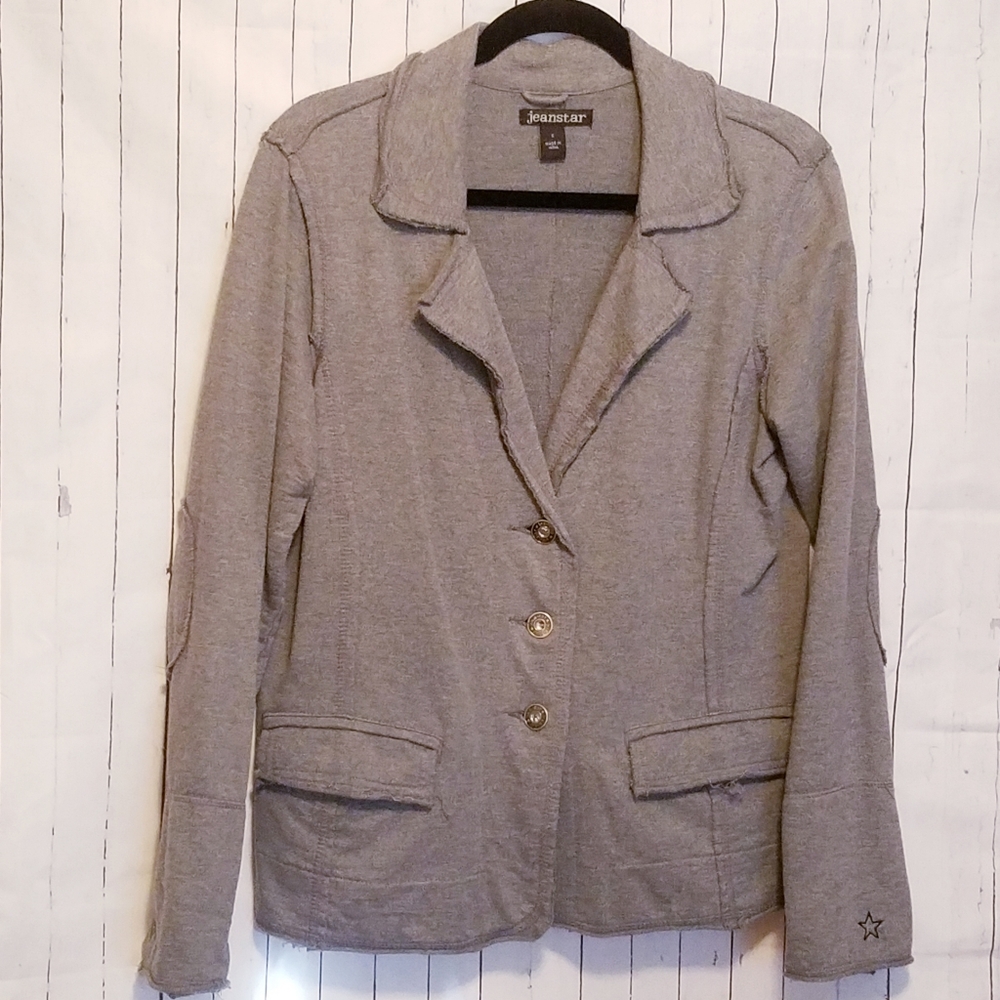 Jeanstar Cotton Knit Blazer Jacket Heather Gray